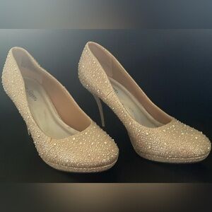 Gold sparkly heels
